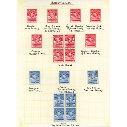 106 - Basutoland SG 18-28 printings collection mint