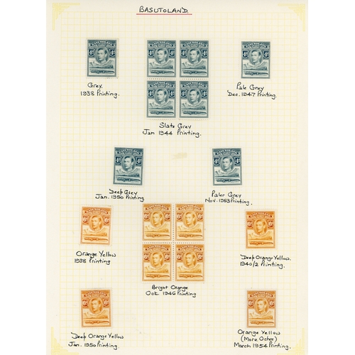 106 - Basutoland SG 18-28 printings collection mint