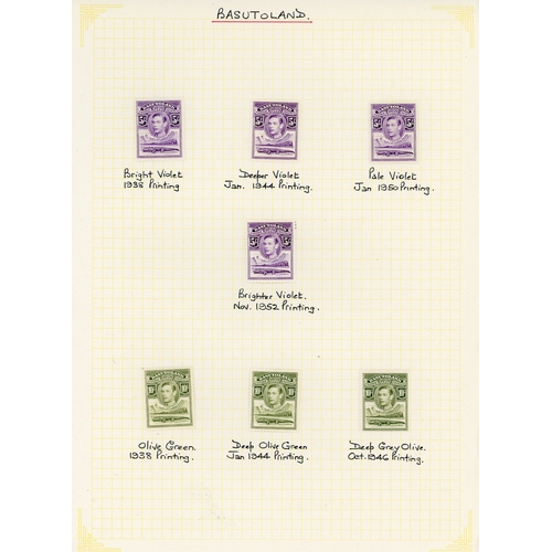 106 - Basutoland SG 18-28 printings collection mint