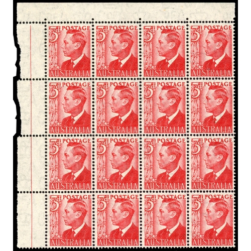 62 - Australia SG 235 thin paper block mint