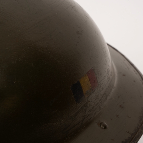 166 - Two steel helmets, Home Front interest, National Fire Service,  Belgium helmet