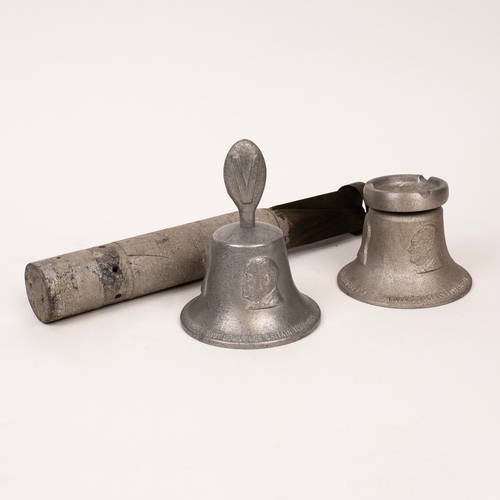 194 - RAF Benevolent Fund Bell and Ashtray, made From German Aircraft Shot Down Over Britain, 1kg German I... 