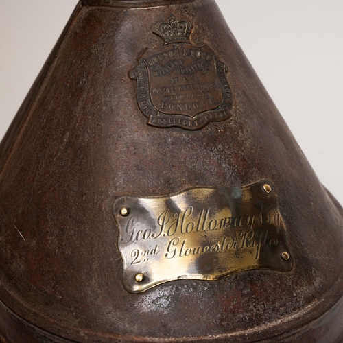 64 - Officers Green Cloth Helmet, 2nd Gloucestershire Rifle Volunteers, in carrying case