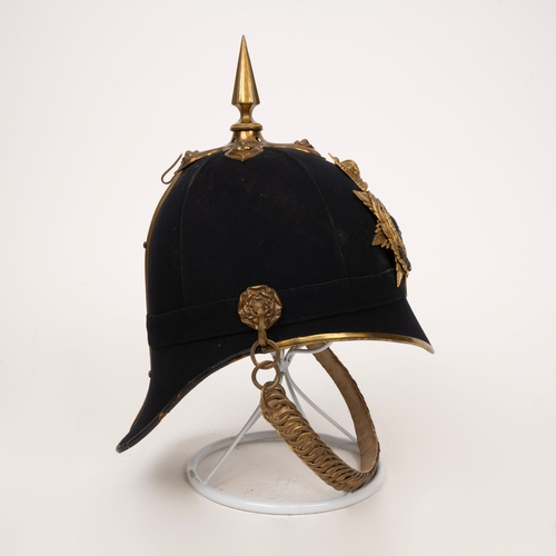 83 - Victorian Officer's Blue Cloth Helmet, Lincolnshire Regiment