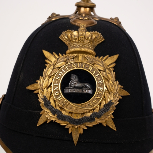 83 - Victorian Officer's Blue Cloth Helmet, Lincolnshire Regiment