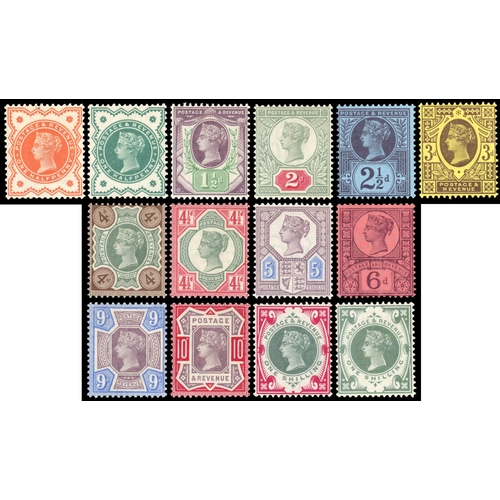 331 - 1887 Jubilee set to 1s (both), 3d and 9d with creases, otherwise unmounted o.g. and 1924 block cyphe... 