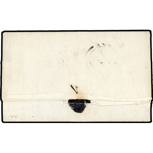 344 - 1846 pre-stamp entire to Grenada rated 4 with light Antigua De Zolgne despatch backstamps, unusual... 