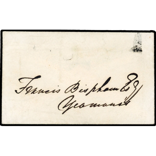 346 - 1854 local usage pre-stamp letter addressed to Yeomans, one of the well known local families.