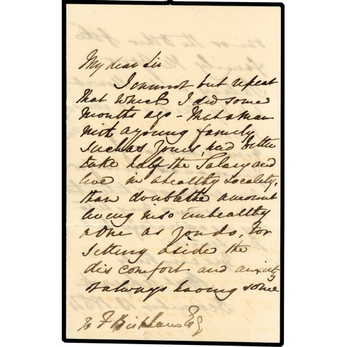 346 - 1854 local usage pre-stamp letter addressed to Yeomans, one of the well known local families.