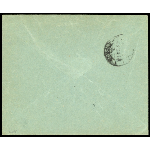 483 - 1921 cover to London franked 30pa violet and green, tied by scarce LEFKARA FE 26 21 squared circle... 