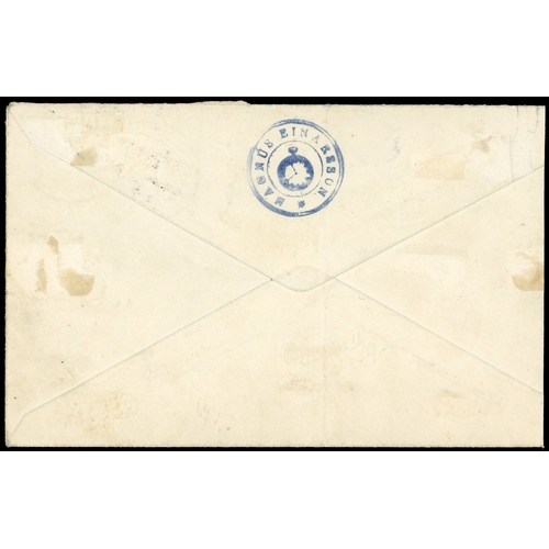 496 - 1919 envelope addressed locally bearing 2ö on 5ö green provisional