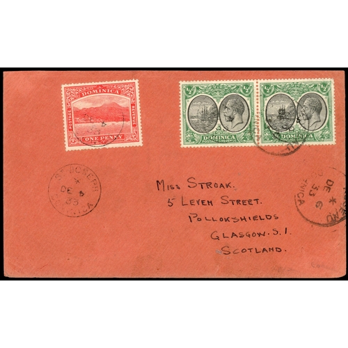 501 - 1933 cover to Scotland with ½ pair and 1d tied ST JOSEPHS/DE 4 33' cds with additional strike belo... 