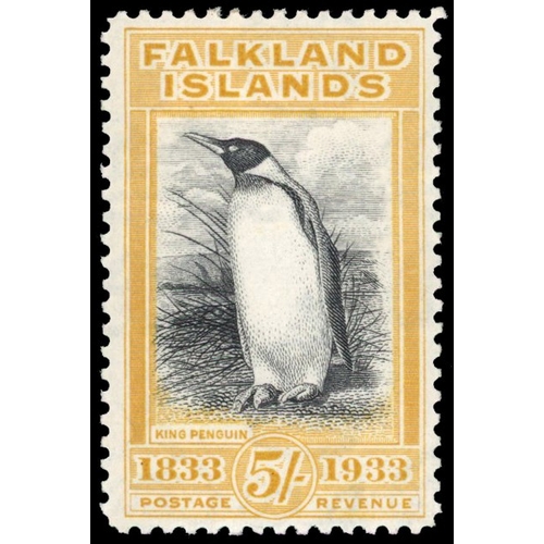 514 - 1933 Centenary 5s King Penguin black and yellow, part og