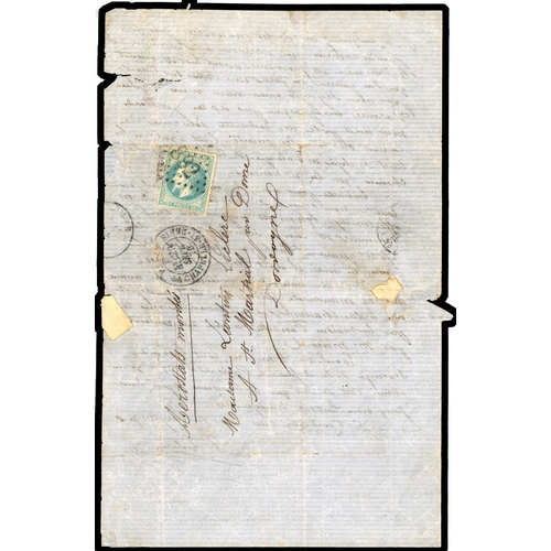 532 - 1870/71 selection of five entires all addressed to the Dordogne