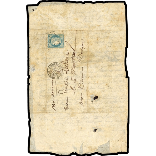 532 - 1870/71 selection of five entires all addressed to the Dordogne