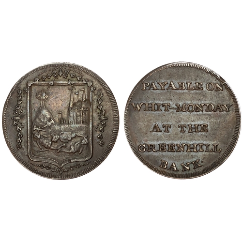 498 - Staffs,  Litchfield , Samuel Barker (partner in a bank in Greenhill) Farthing, undated, Arms of Litc... 