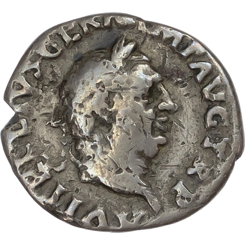 102 - Vitellius (AD 69), with Vitellius the Elder, AR Denarius, Rome, 2.83g.