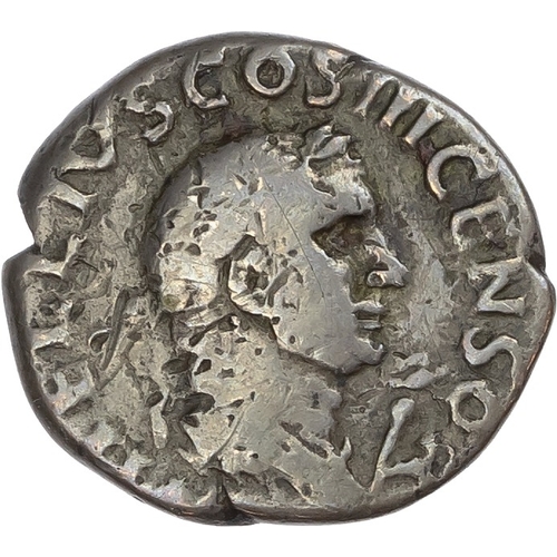 102 - Vitellius (AD 69), with Vitellius the Elder, AR Denarius, Rome, 2.83g.