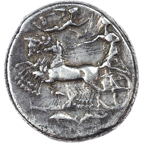 17 - Sicily, Syracuse (c. 415/405 BC) AR Tetradrachm, signed by the master engraver, Eumenos, 17.16g.