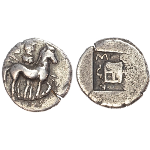 22 - Thrace, the Bisaltai (c. 475-465 BC) AR Tetrobol, Mosses, 3.03g.