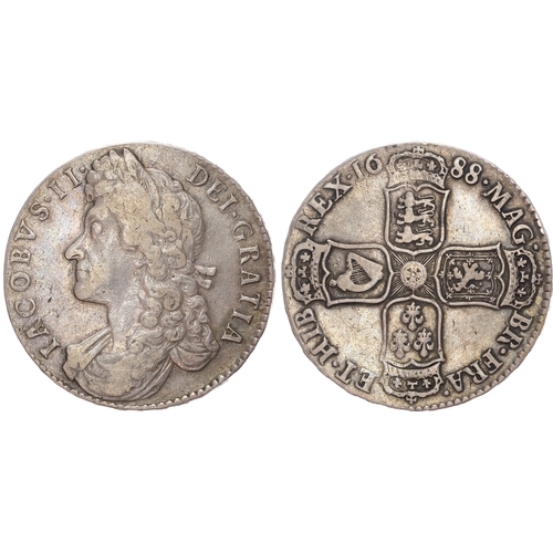 232 - James II (1685-1688), Halfcrown, 1688 QVARTO