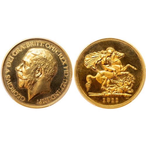 423 - George V (1910-1936) Proof Five Pounds, 1911.