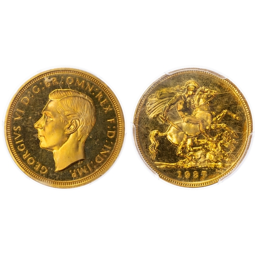 437 - George VI (1936-1952) Proof Sovereign, 1937, PCGS PF65 Cameo.