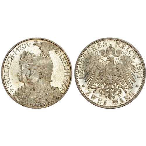 472 - Germany, Prussia, Wilhelm II (1888-1918), silver 2 Marks (2)