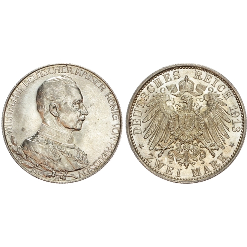472 - Germany, Prussia, Wilhelm II (1888-1918), silver 2 Marks (2)