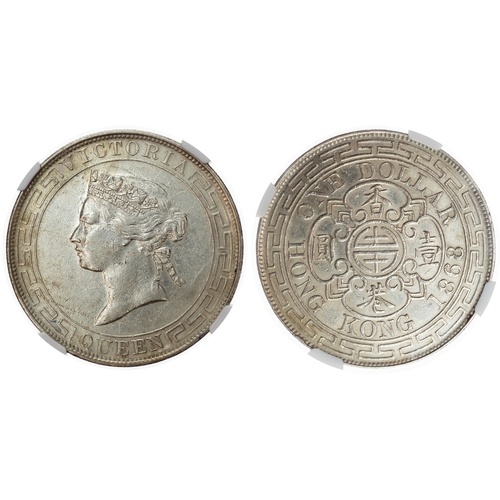 475 - Hong Kong, Victoria (1837-1901), silver Dollar, 1868 - AU Details
