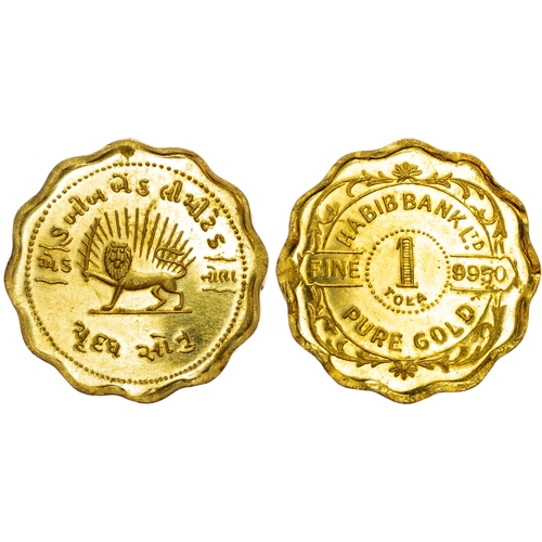 478 - India, Habib Bank Ltd, gold Tola - scalloped edge