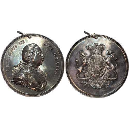 669 - USA, George III (1760-1820), American Indian Peace, Silver Medal (79mm/108.60gm), c. 1770 or later, ... 