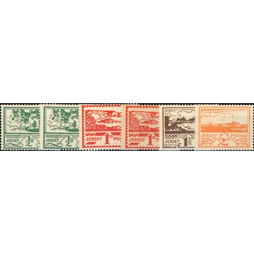 188 - 1943-44 ½d-3d Jersey Views War Occupation Issue