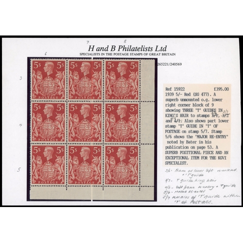 50 - 1939-48 2s6d-£1 Arms High Values. A magnificent in-depth unused o.g. (Mostly unmounted o.g.) colle... 