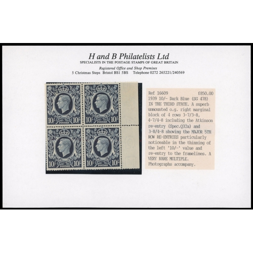 50 - 1939-48 2s6d-£1 Arms High Values. A magnificent in-depth unused o.g. (Mostly unmounted o.g.) colle... 