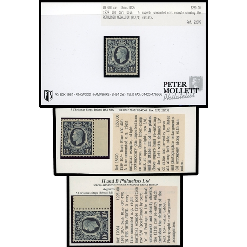 50 - 1939-48 2s6d-£1 Arms High Values. A magnificent in-depth unused o.g. (Mostly unmounted o.g.) colle... 