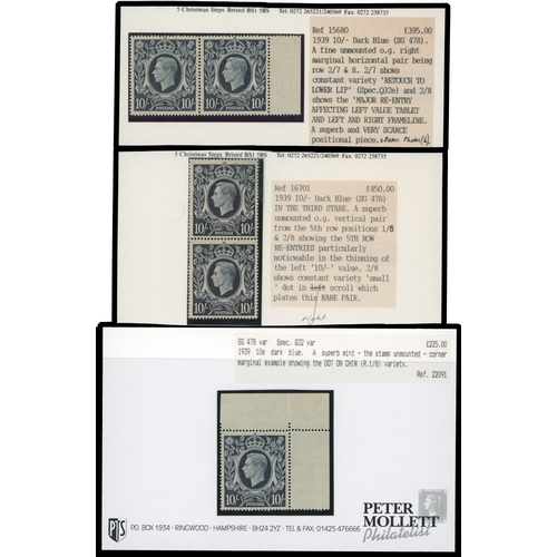 50 - 1939-48 2s6d-£1 Arms High Values. A magnificent in-depth unused o.g. (Mostly unmounted o.g.) colle... 