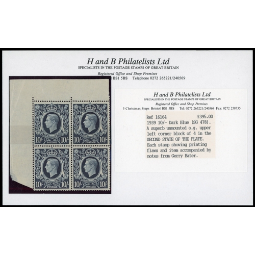 50 - 1939-48 2s6d-£1 Arms High Values. A magnificent in-depth unused o.g. (Mostly unmounted o.g.) colle... 