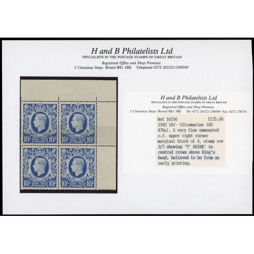 50 - 1939-48 2s6d-£1 Arms High Values. A magnificent in-depth unused o.g. (Mostly unmounted o.g.) colle... 