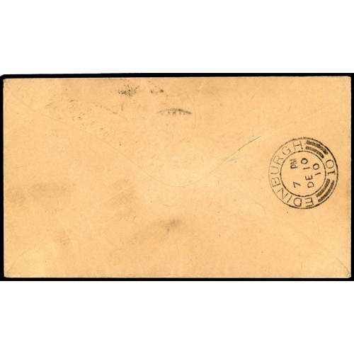 10 - 1910 (11 NOV) cover from Bulawayo to Scotland, franked by 1910-13 ½d bluish green (SG 120) and 1d br... 