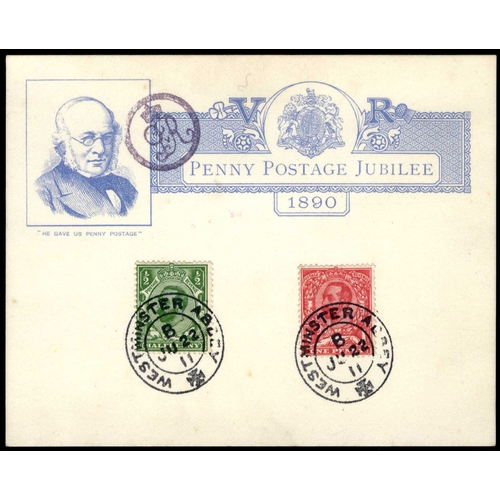 108 - 1911-12 Downey Head selection of used on first day including ½d green block of four with York cds fo... 