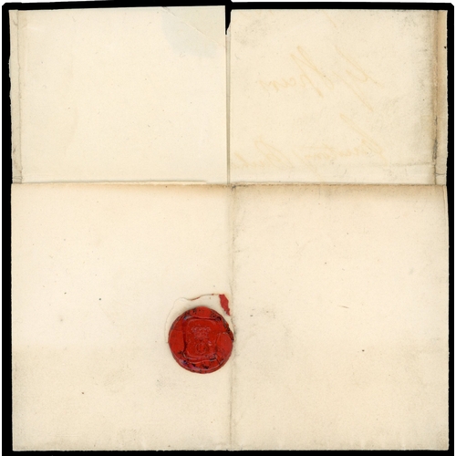 11 - 1833 Pre-Stamp. Wrapper sent from London to Edinburgh rated at 1/1d  struck by an inspectors crown a... 