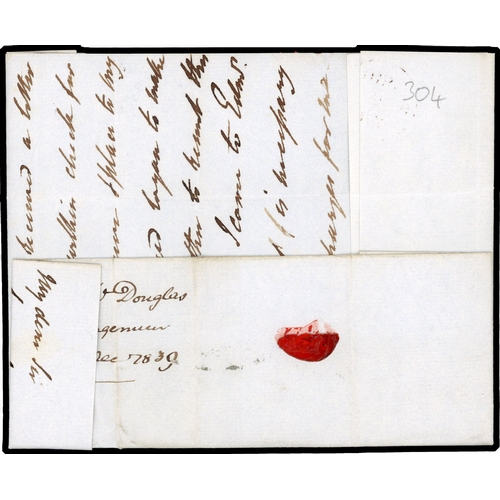 15 - 1839 Pre-stamp. Fine entire sent from London to Edinburgh dated internally on 4th December 1839 - La... 