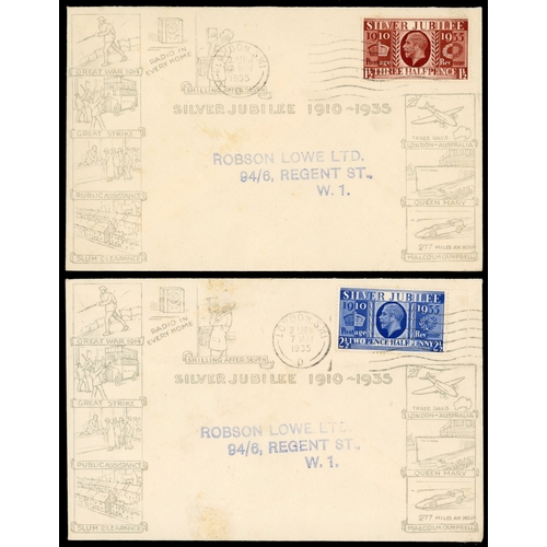 178 - 1935 ½-2½d Silver Jubilee. Very fine set of four illustrated commemorative envelopes, produced by Ro... 