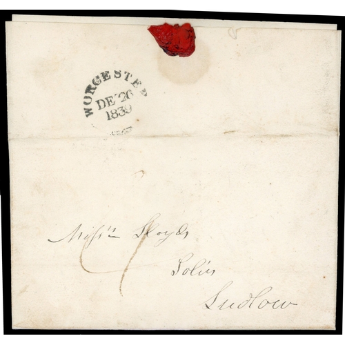 18 - 1839 Uniform Fourpenny Post (December 1839) Two entires both sent from Worcester and addressed to Lu... 