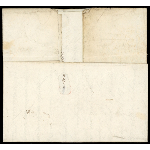 19 - 1840 (9 Jan) Uniform Four Penny Post. Entire sent from London to Leek with a manuscript ‘4’ at right... 