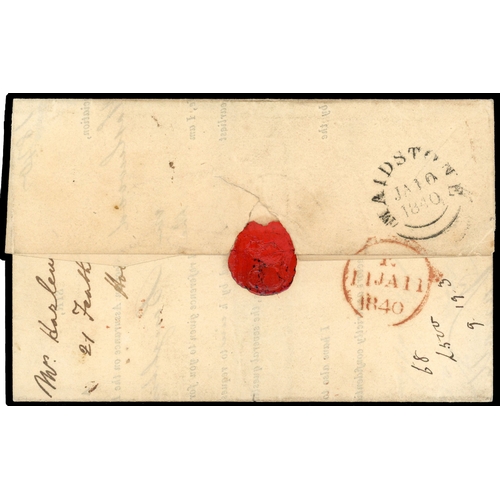 20 - 1840 (Jan. 10th) Uniform One Penny Postage. Pre-printed ‘Protector Life Association’ return form sen... 