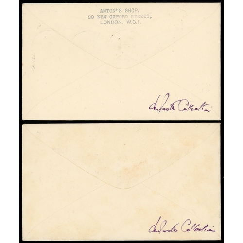 202 - 1936 ½-2½d King Edward VIII definitives. Exceptionally fine set of four on two plain covers cancelle... 