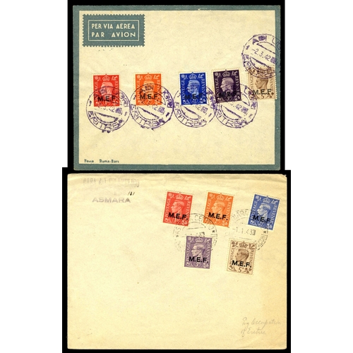 246 - 1942-50 selection of covers with Middle East Forces including: 1942 opt Type M1 set of 5 on unaddres... 