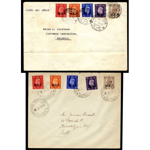 246 - 1942-50 selection of covers with Middle East Forces including: 1942 opt Type M1 set of 5 on unaddres... 